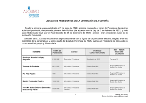 LISTADO DE PRESIDENTES DE LA DIPUTACI&Oacute;N DE A CORU&Ntilde;A