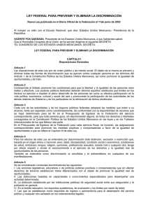 ley federal para prevenir y eliminar la discriminación