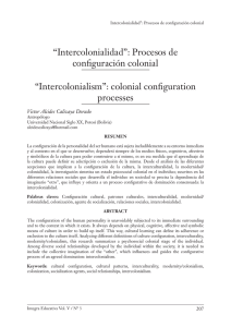 “Intercolonialidad”: Procesos de configuración colonial