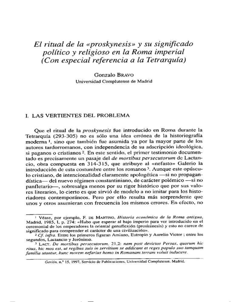 El ritual de la «proskynesis» y su significado político y religioso en la