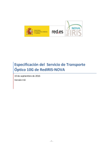 Especificación del Servicio de Transporte Óptico - RedIRIS-NOVA