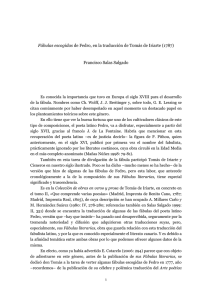 "Fábulas escogidas" de Fedro, en la traducción de Tomás de Iriarte