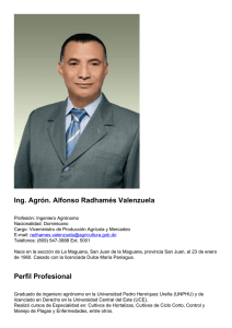 Ing. Agrón. Alfonso Radhamés Valenzuela