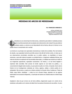 Medidas de arcos de meridiano - Sociedad Geográfica de Colombia