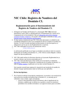 NIC Chile: Registro de Nombres del Dominio CL Reglamentación