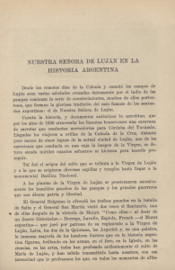 NUESTRA SEÑORA DE LUJAN EN LA HISTORIA ARGENTINA