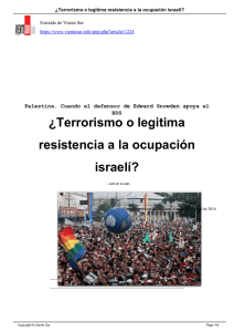 ¿Terrorismo o legitima resistencia a la ocupación israelí?