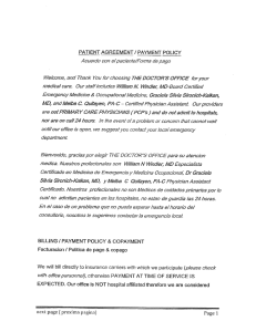 Page 1 PATIENT AGREEMENT / PAYMENT POLICY Acuerdo con