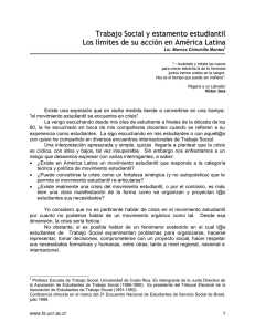 Trabajo Social y estamento estudiantil Los límites de su acción en