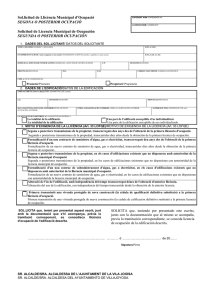 Sol.licitud de Llicència Municipal d`Ocupació SEGONA O