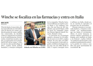 Winche se focaliza en las farmacias y entra en Italia