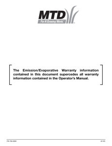 The Emission/Evaporative Warranty information contained in this