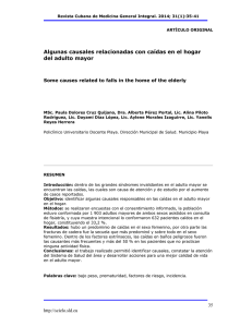 Algunas causales relacionadas con caídas en el hogar del adulto