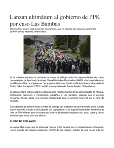 Lanzan ultimátum al gobierno de PPK por caso Las Bambas