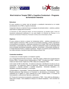 Nivel inicial en Terapia TREC y Cognitiva Conductual – Programa