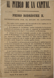 Al pueblo de la capital : Pedro Rodríguez E., representante por el