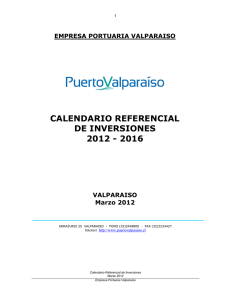 calendario referencial de inversiones 2012 - 2016
