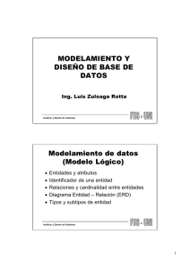 MODELAMIENTO Y DISEÑO DE BASE DE DATOS Modelamiento