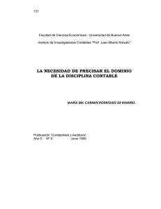 la necesidad de precisar el dominio de la disciplina contable