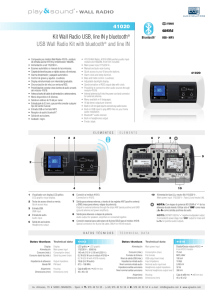 Kit Wall Radio USB, line IN y bluetooth® USB Wall Radio Kit