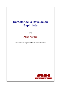 Carácter de la Revelación Espiritista