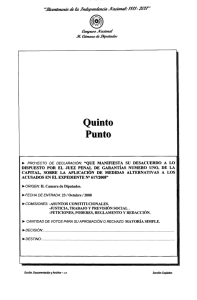 Consideración del Proyecto de Declaración