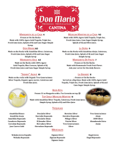 the BAR MENU - Don Mario Mexican Restaurant