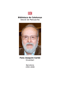 Fons Joaquim Carbó - Biblioteca de Catalunya