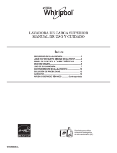 lavadora de carga superior manual de uso y cuidado