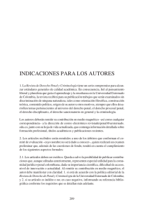 InDICaCIones para los autores - Universidad Externado de Colombia