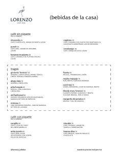 (bebidas de la casa) - lorenzo / café. bar.