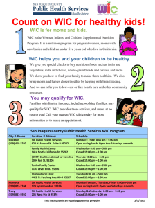 Count on WIC for healthy kids! WIC is for moms and kids.
