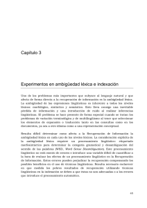 Capítulo 3 Experimentos en ambigüedad léxica e indexación