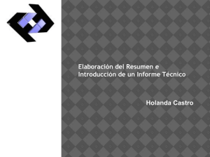 Elaboración del Resumen e Introducción de un Informe Técnico