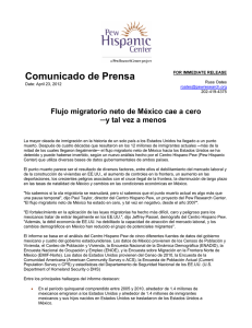 Comunicado de Prensa - Pew Hispanic Center