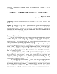 «Topónimos y antropónimos guanches en el «Poema» de Viana»