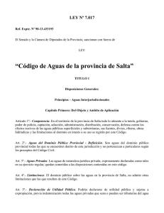 Código de Aguas de la provincia de Salta