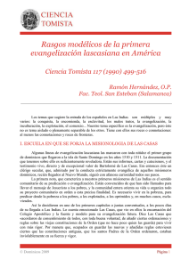 Rasgos modélicos de la primera evangelización lascasiana en