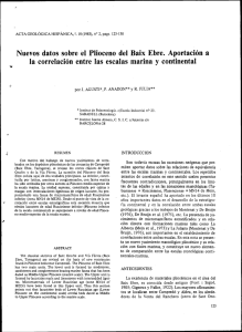 Nuevos datos sobre el Plioceno del Baix Ebre. Aportación a
