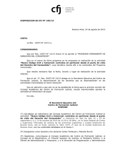 Disp. SE-CFJ Nº 100-15 (Aprueba nuevo codigo civil y comercial