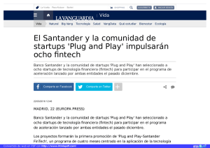 El Santander y la comunidad de startups `Plug and Play