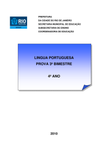 lingua portuguesa prova 3º bimestre 4º ano