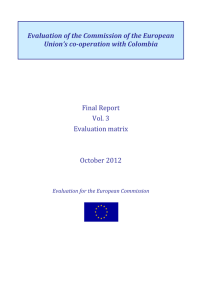 Evaluation of the Commission of the European Union`s co