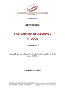 reglamento de grados y titulos - Universidad Católica los Ángeles