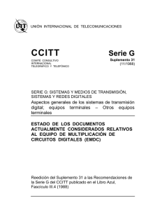 Rec. UIT-T Suppl. G.31 - ESTADO DE LOS DOCUMENTOS