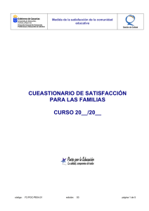 cueastionario de satisfacción para las familias curso 20__/20