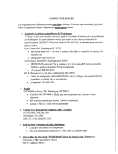 CONSULTAS LEGALES Las organizaciones alistadas provean