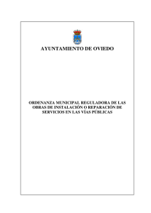 Ordenanza municipal reguladora de las obras de instalación o