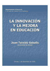 La dinamización de innovaciones y la mejora en educación