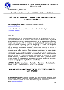 ANÁLISIS DEL BRANDED CONTENT EN TELEVISIÓN: ESTUDIO